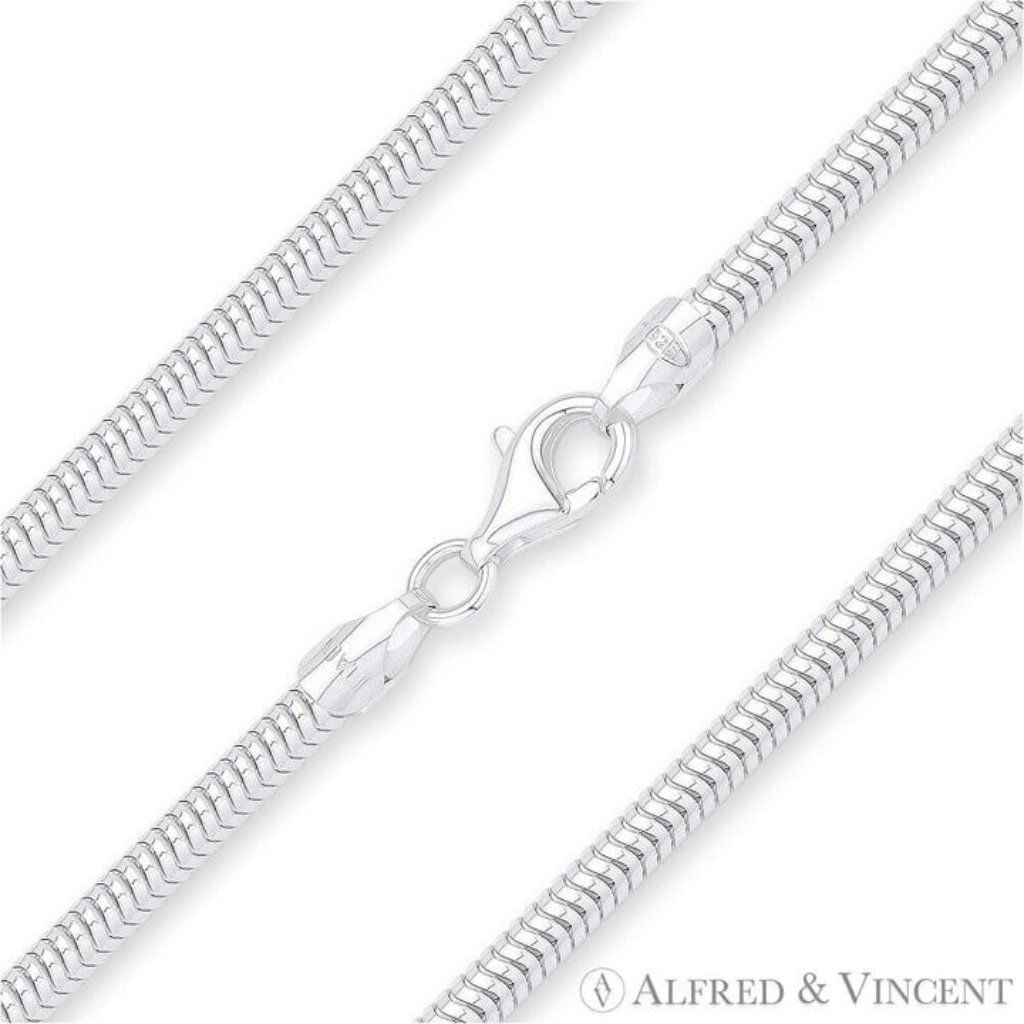 32mm Flexible Snake Link Italian Chain Necklace In 925 Sterling Silver - 22 97$
